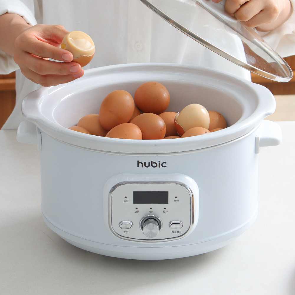 휴빅 맥반석 구운계란 굽는 기계 만들기 달걀 삶는 계란찜기 에그쿠커 타이머 예약기능