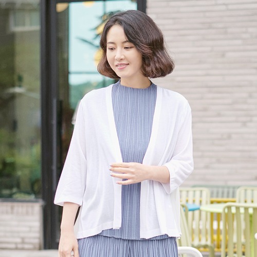 엄마옷 조이마담 J3038 니트 플리츠 가디건 중년여성의류 - 메인 이미지