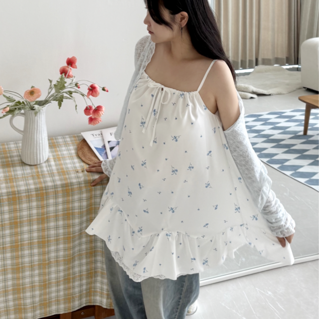 여름 휴양지 바캉스 여행 슬리브리스 뷔스티에 미니 원피스 - 상세 이미지 4