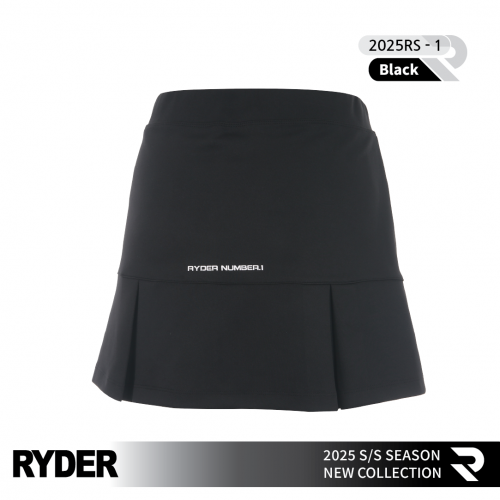 라이더 RYDER 2025RS-1 BK 블랙 스커트 치마 배드민턴 탁구 스쿼시 스포츠웨어 - 상세 이미지 3