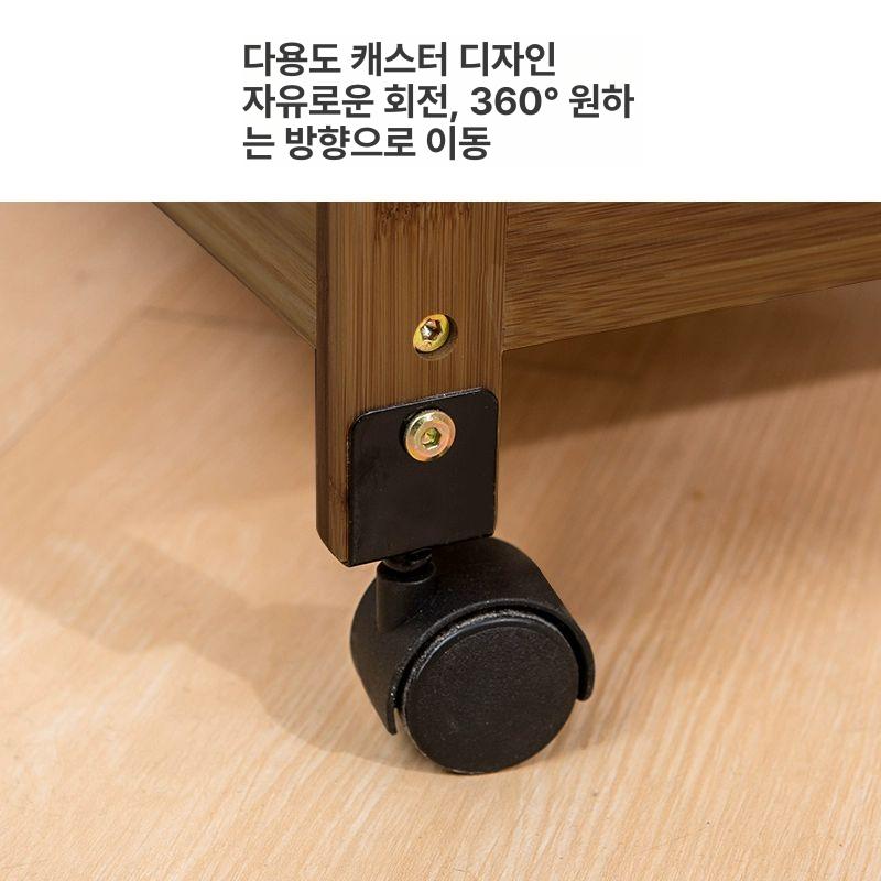 이동식 원목 수납장 협탁 침실 1단 서랍형 오크 거실 2단 원색 이동식 싱글 서랍 침대 옆 테이블 조립 - 상세 이미지 2