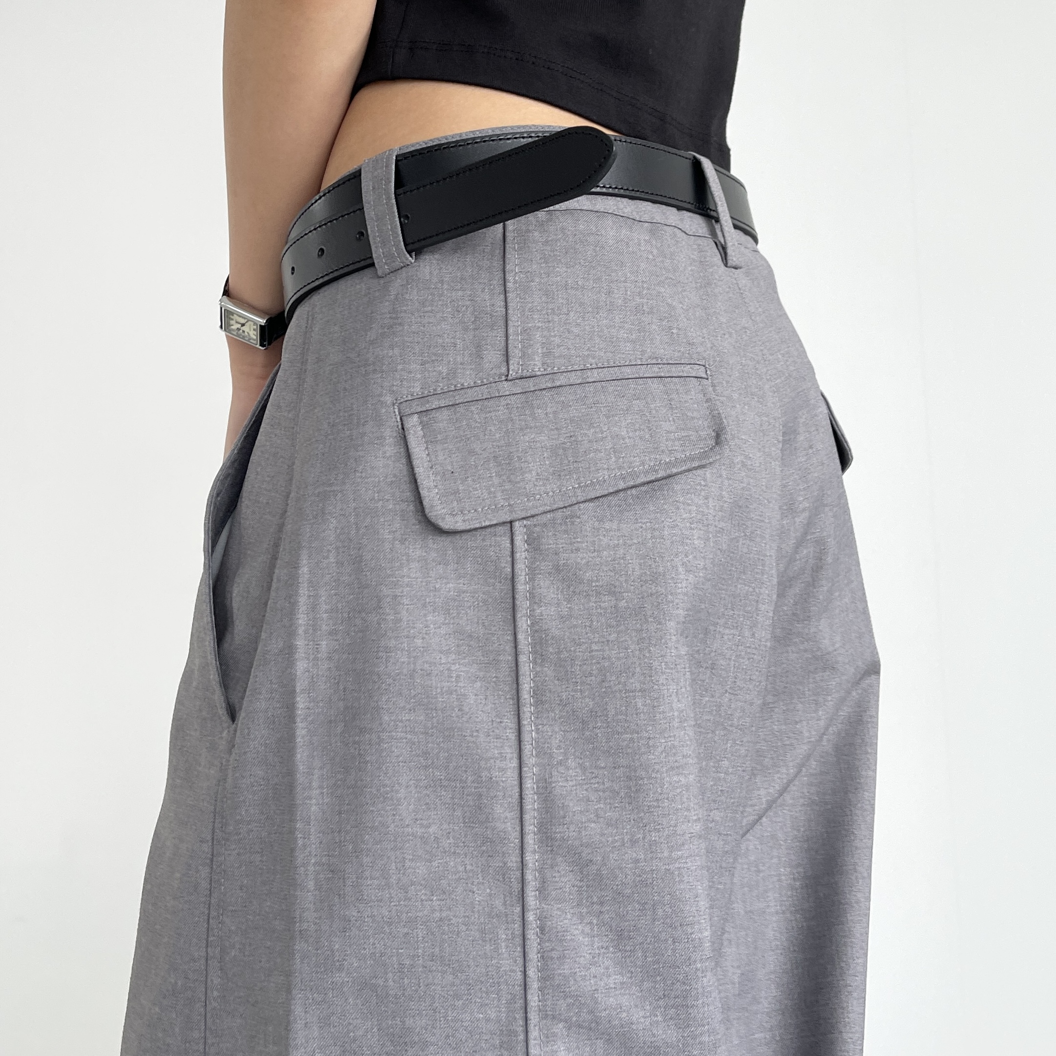 여성 여름슬랙스 롱 와이드 벌룬핏 유니섹스 절개 캐미벌룬슬랙스 - 상세 이미지 5