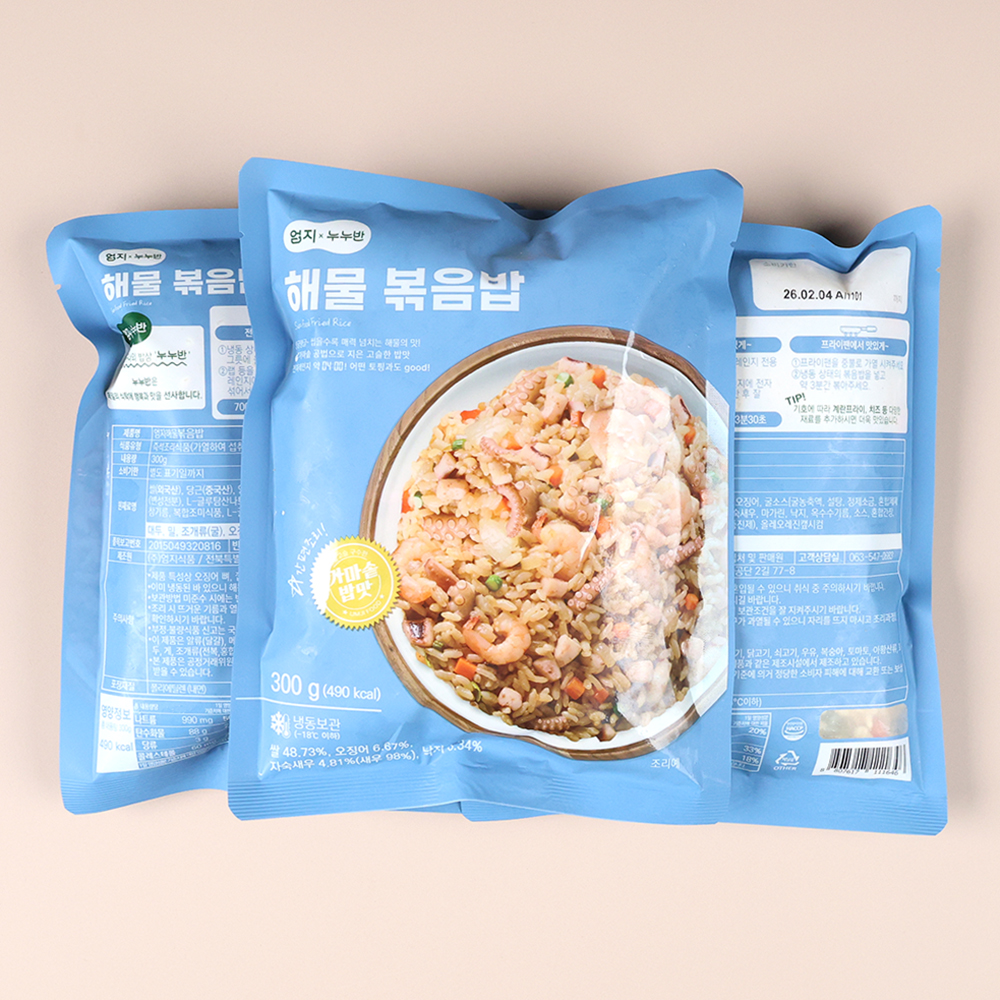 엄지 냉동 해물볶음밥 업소용 즉석볶음밥 간편식 300g, 30개 - 상품 이미지