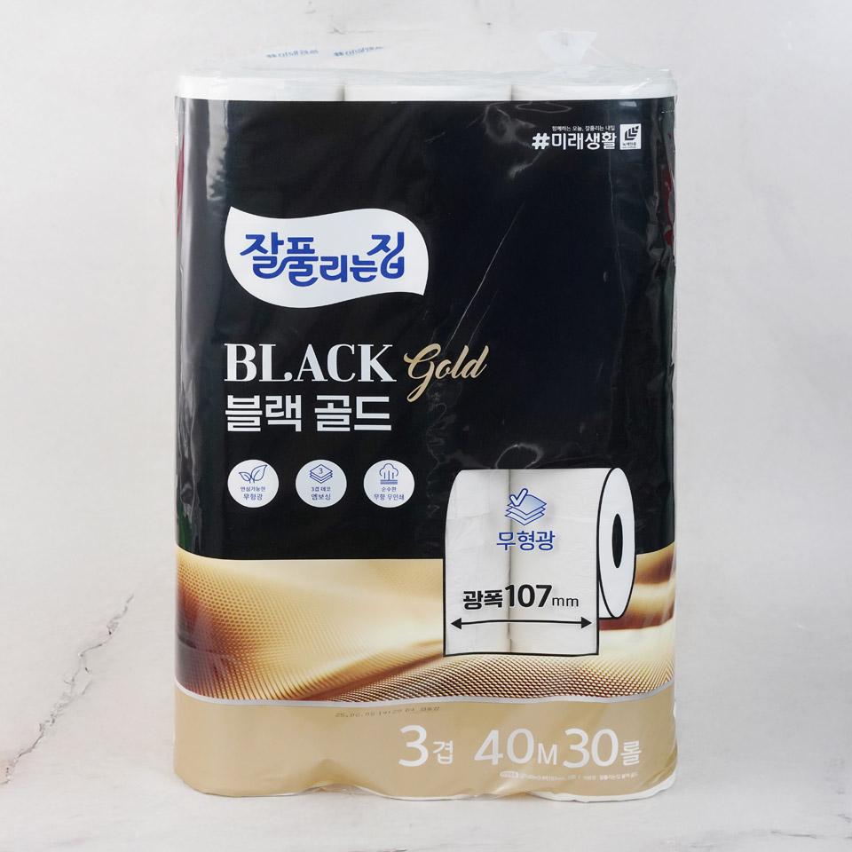 메가마트 미래생활 잘풀리는집 블랙골드 3겹화장지 40mx30롤