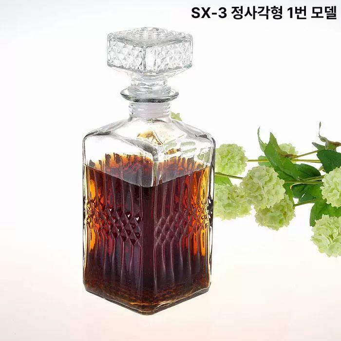 위스키병 크리스탈 유리 술병 공병 보관 양주병 SX-2 원구 500ml - 상세 이미지 4
