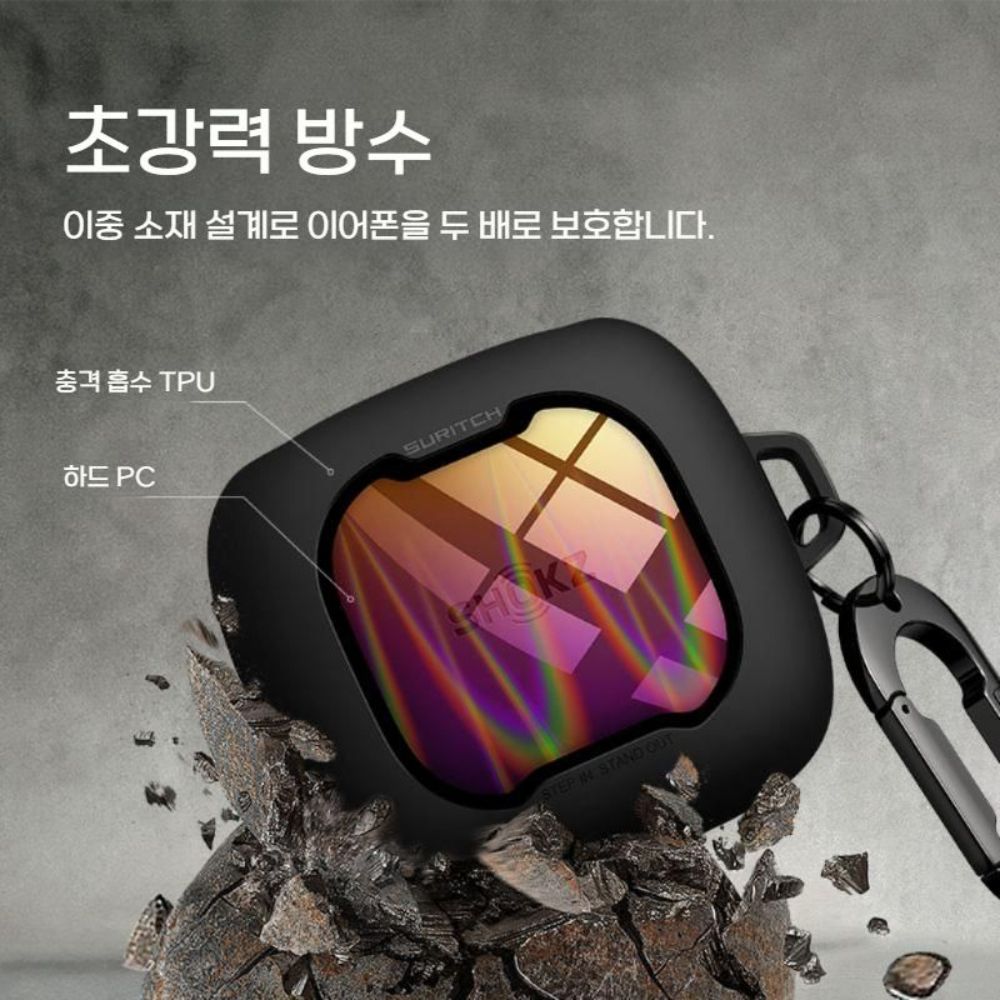 샥즈 오픈핏 에어 투명 방수 케이스 T511 자석 잠금 후크 실리콘 커버 - 상세 이미지 2