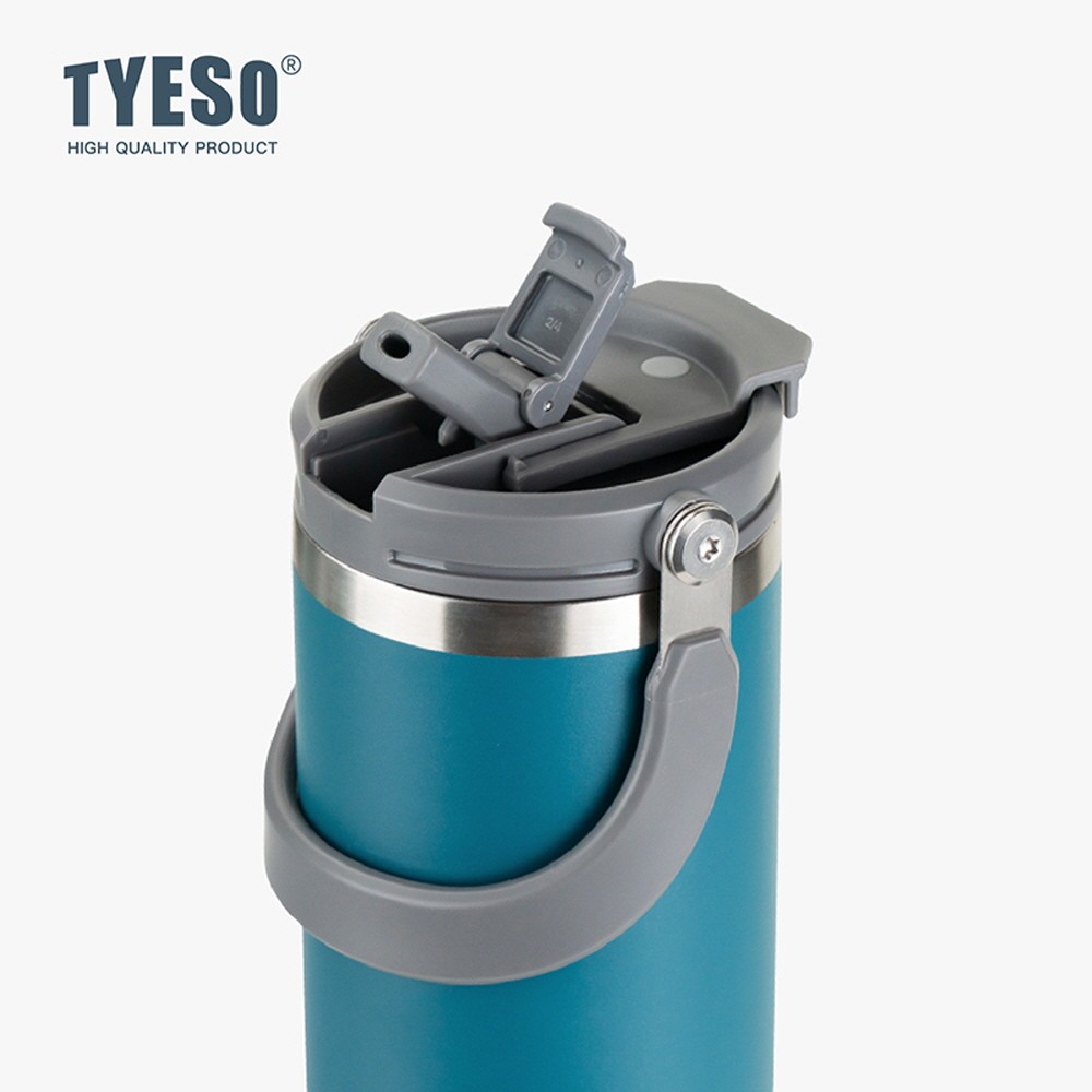 TYESO 대용량 텀블러 보온보냉 손잡이텀블러 스테인리스 학생 심플 900ml, 핑크 - 상세 이미지 3
