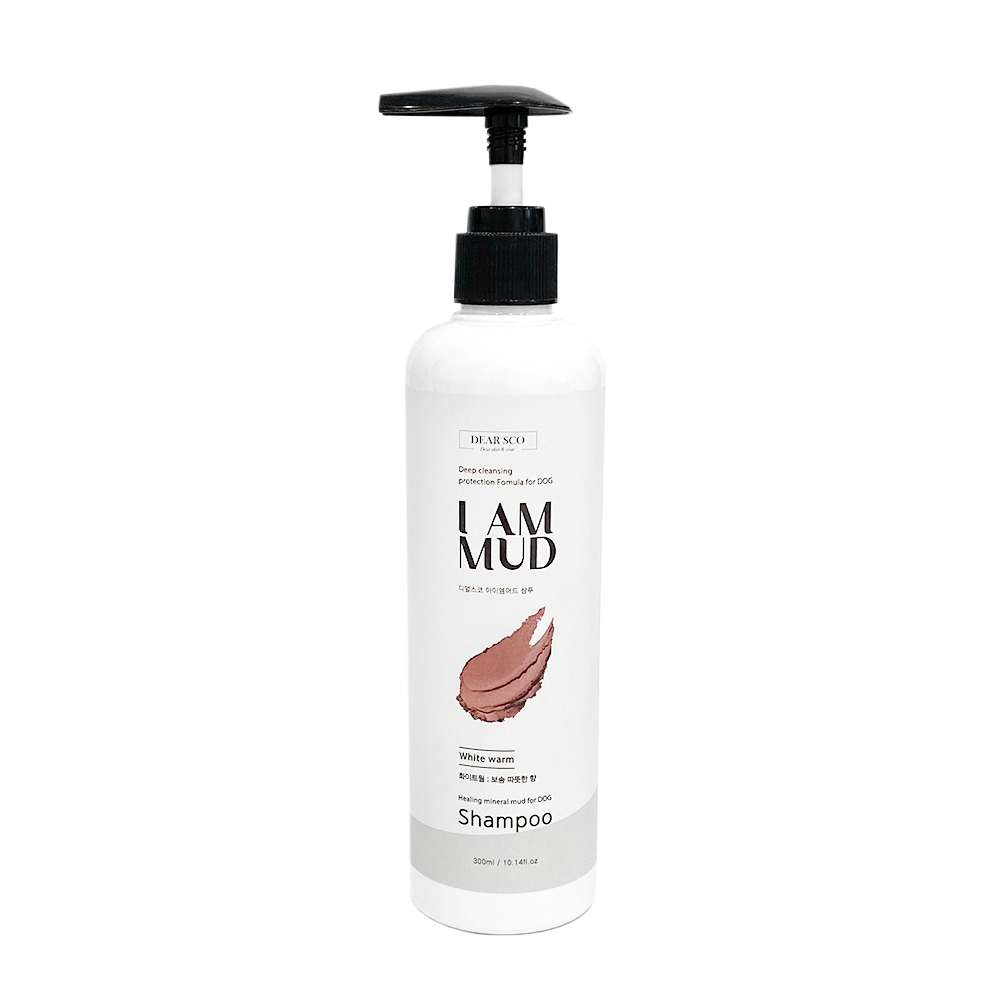 강아지 아이엠 천연 머드팩비누 마사지 저자극 샴푸 화이트웜(따뜻한향), 300ml, 1개 - 메인 이미지