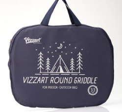 비자트 세라믹 깊은 캠핑 그리들 국산 바베큐 불판 구이 팬 캠핑용품 가방포함 33cm 블랙 이미지 6