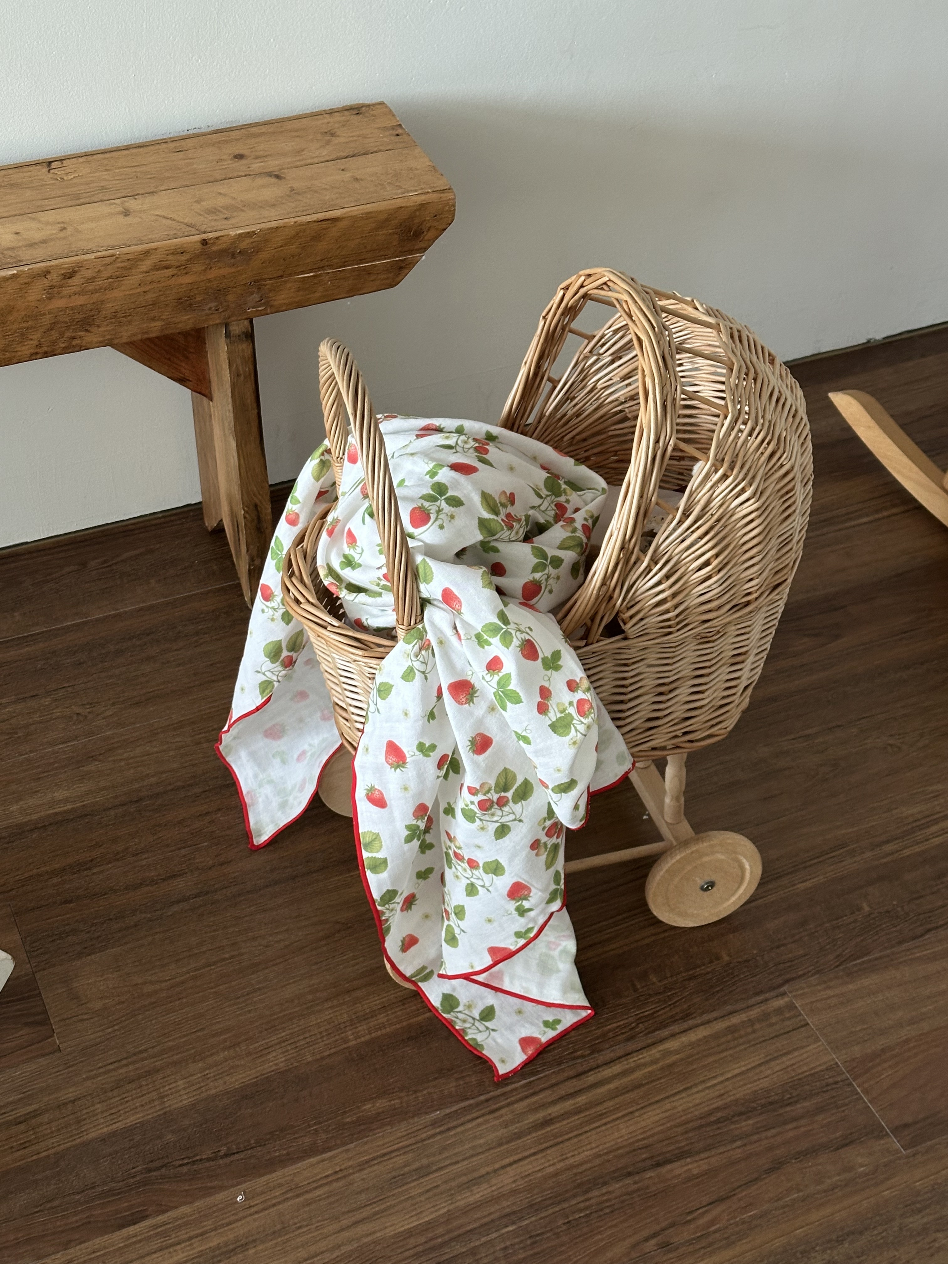 라스베리 2중 거즈 블랭킷 아기 신생아 사계절 유아 침대 어린이집 여름 낮잠 이불