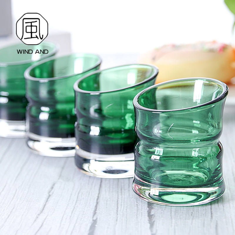 사케잔세트 사케병 대나무모양 여름술잔 유리 술잔 정종 소주잔 1병(270ml) +2잔(35ml) - 상세 이미지 2