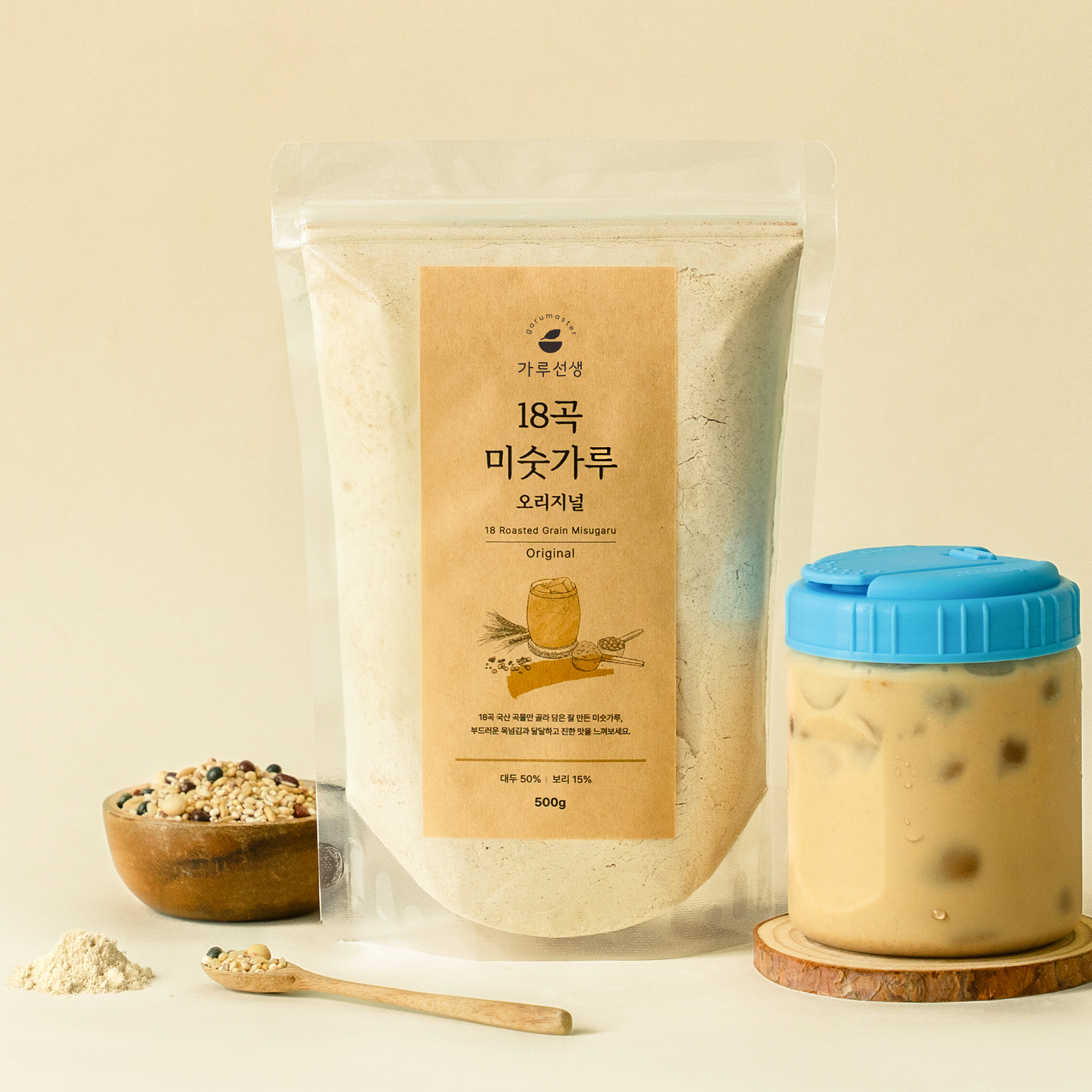 가루선생 18곡 미숫가루 오리지널 18가지 국산 곡물 무첨가 선식 식사대용 500g