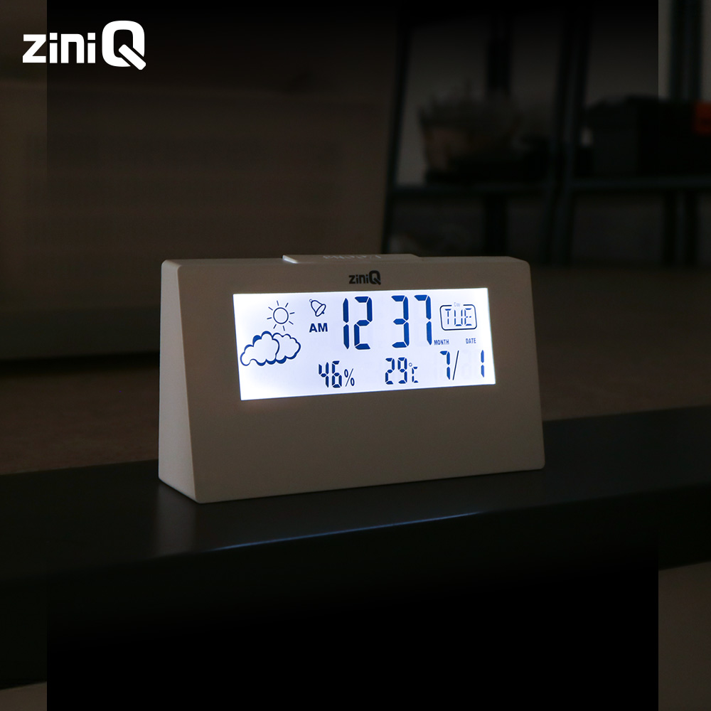 지니큐 디지털 LED 탁상시계 온도습도날짜표시 알람 투명탁상용 ZQ-CK300 - 상세 이미지 5