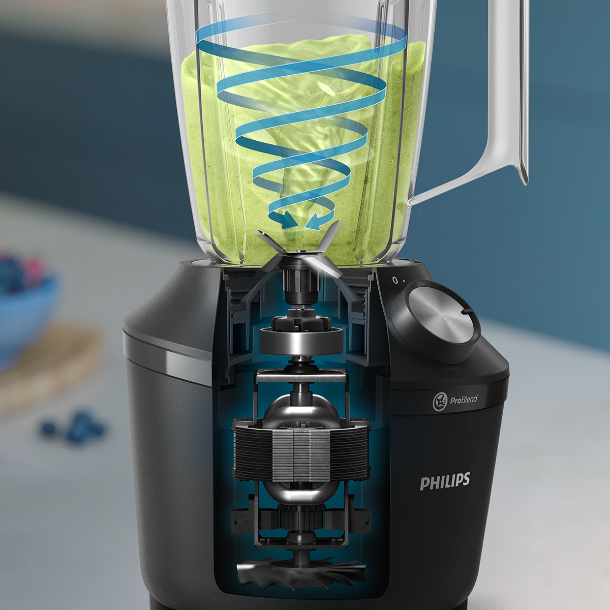 필립스 3000 시리즈 블렌더/믹서기 HR2191/21 블랙 다지기 구성