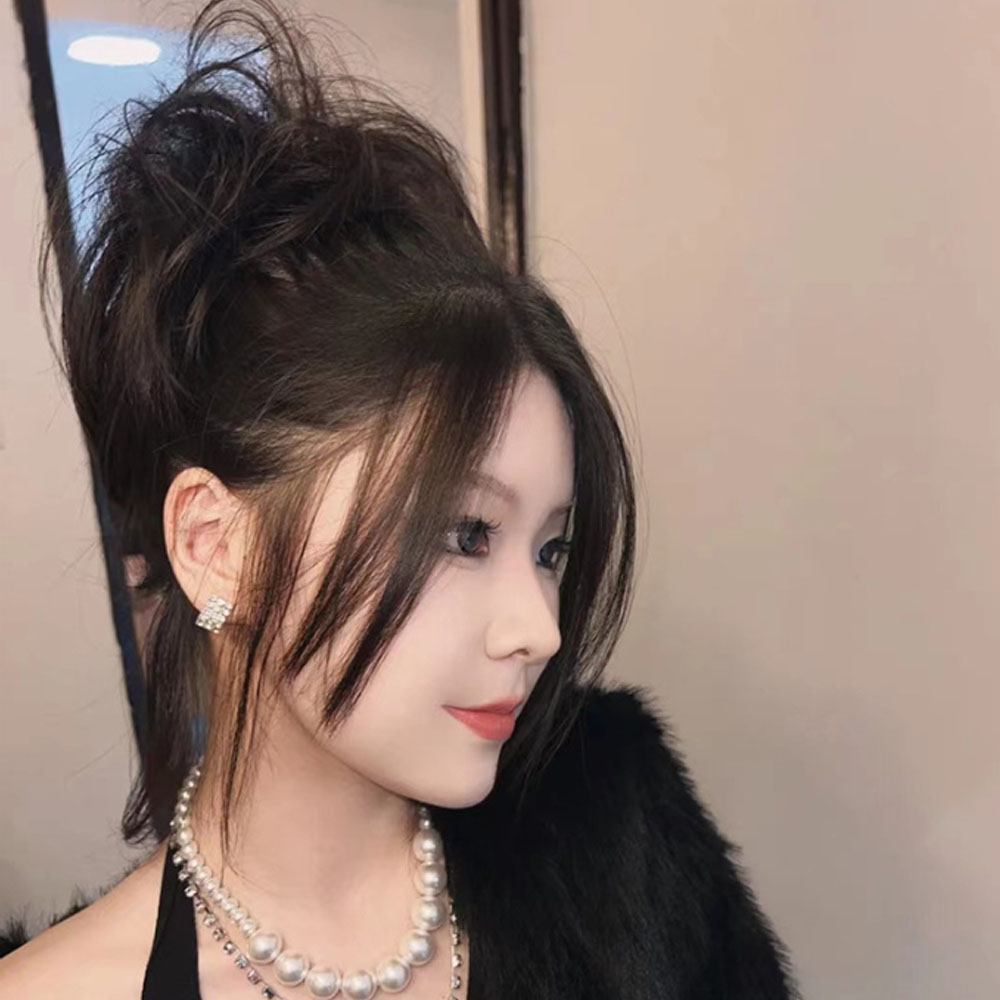 깃털번 가시머리 집게핀 부분 가발 붙임머리 포니테일 - 상세 이미지 5