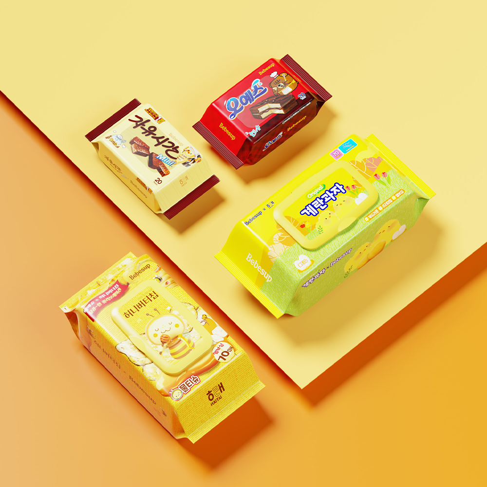 [한정판] 베베숲x해태제과 시그니처 위드블루 계란과자 에디션 70매 캡 20팩 외 리미티드 에디션