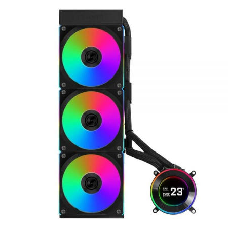 [해외]Lian Li Hydroshift II 360 CL RGB 액체 CPU 쿨러 - 360mm AIO 120 팬 3개 2.1인치 IPS LCD 스크린 3가지 제어 모드 유연한