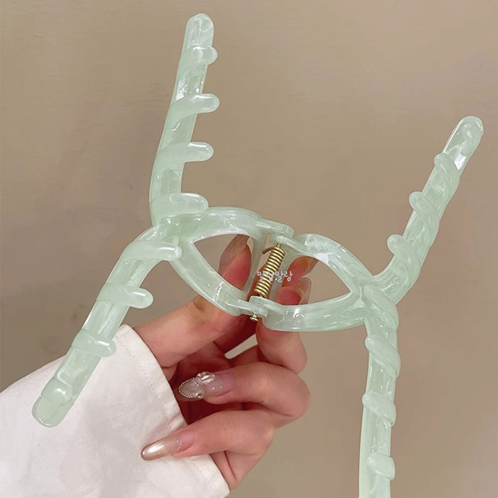 화사한 마블 꼬임 헤어핀 가벼운 집게핀 데일리 올림머리핀 - 상세 이미지 2