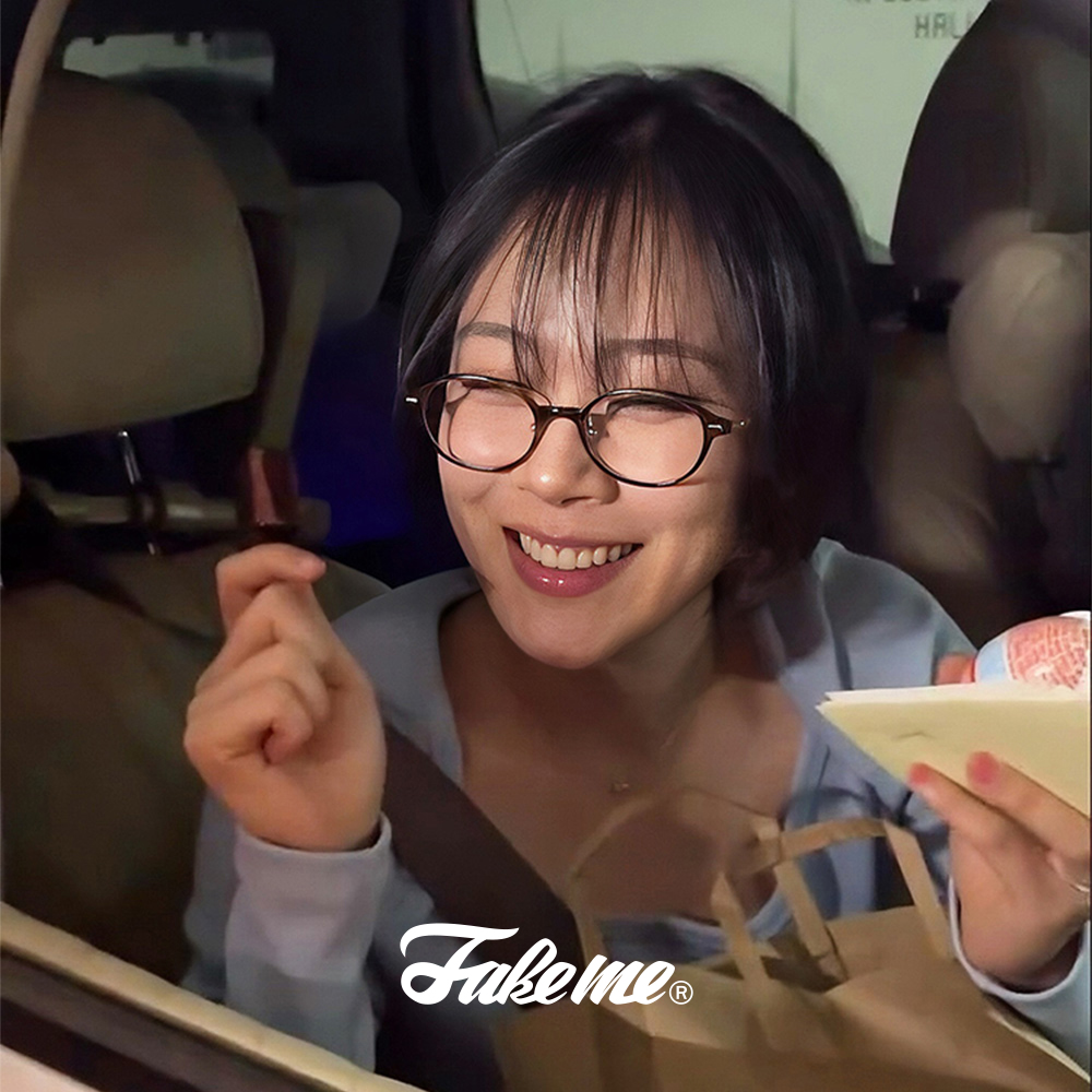 페이크미 안경 케이트 DEM 얇은 뿔테 티타늄 콤비 코밭침 가벼운 긱시크 뿔테 안경테 - 상세 이미지 4