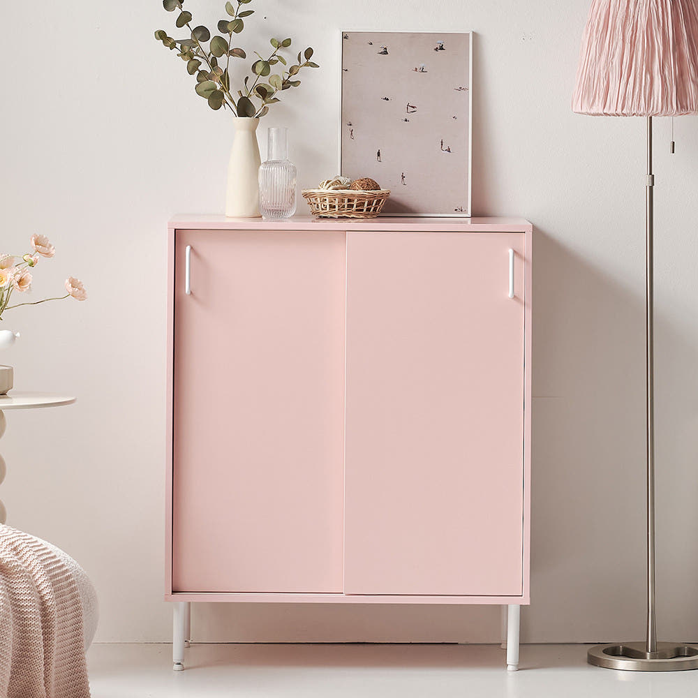 로지 미닫이수납장 슬라이딩 수납장 미니 작은 원룸 슬림 틈새 슬라이드 수납장 800