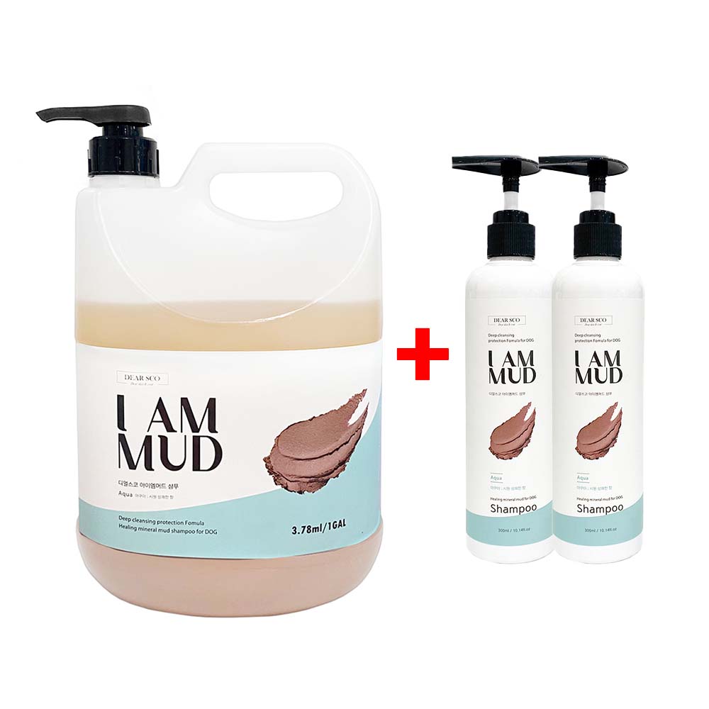강아지 아이엠 천연 머드팩비누 마사지 저자극 샴푸 아쿠아(상쾌한향), 3.78L, 1개 - 상품 이미지