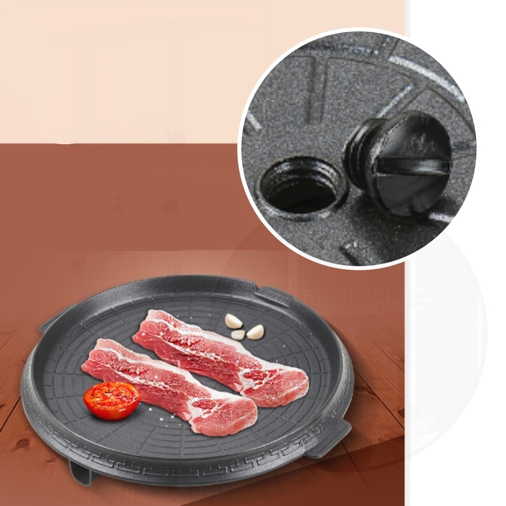 원형구이판 업소용 고기 불판 식당 바베큐 삼겹살팬 구이용 : 마녀소소상점
