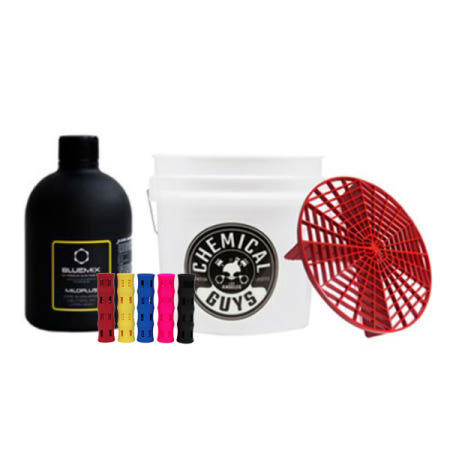 제이웍스 블루믹스 마일드플러스 카샴푸 500ml 세차패키지 3종 (케미컬가이버킷16L+스파이더가드 색상랜덤) + 엔공구 버킷그립 1개 색상랜덤 증정 세차용품