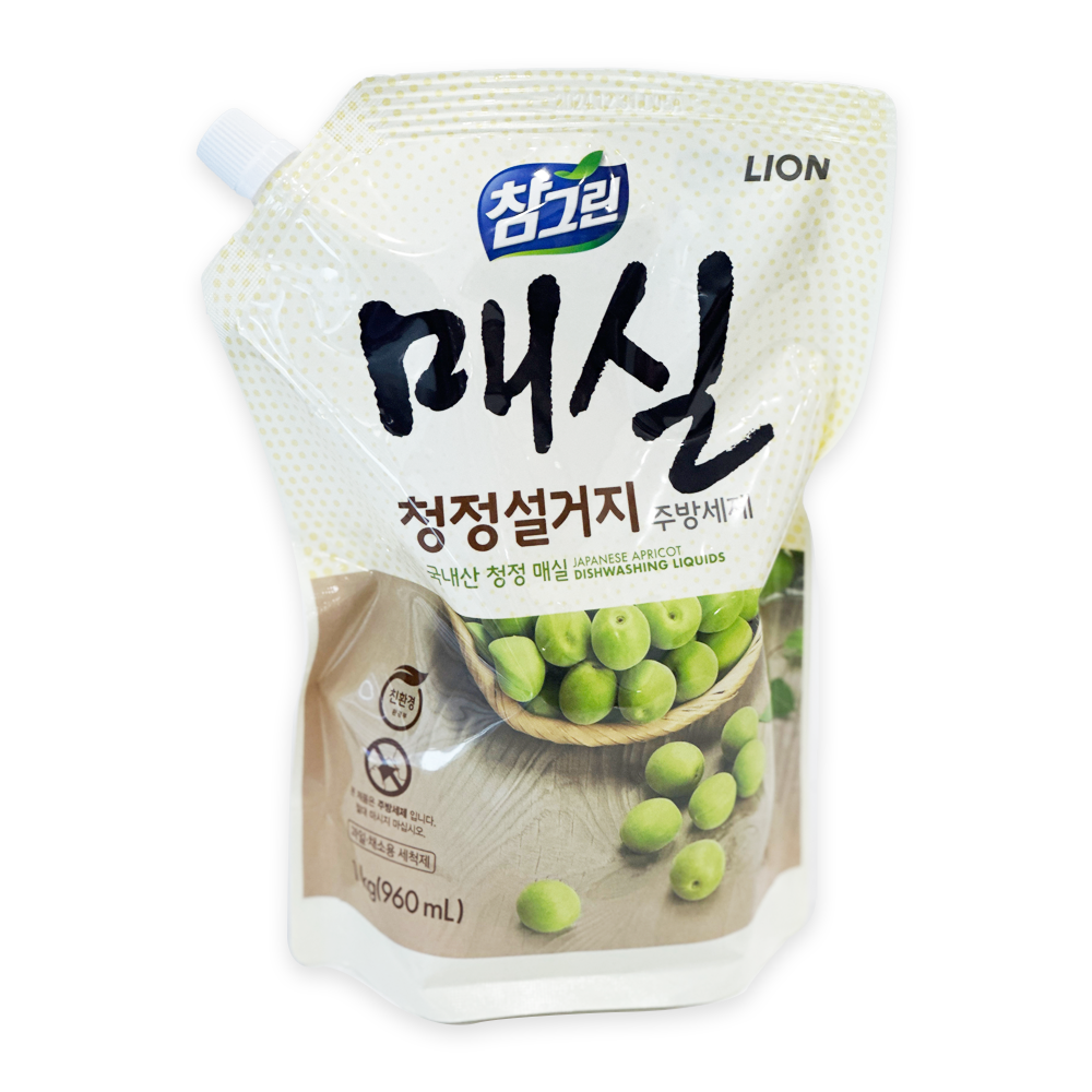 퐁퐁 참그린 매실 청정 설거지 주방세제 1kg 리필 - 상품 이미지