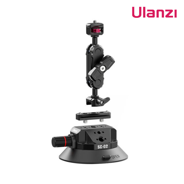 ULANZI SC-02 스마트폰 액션캠 진공 흡착 마운트 4.5인치 자동차 촬영