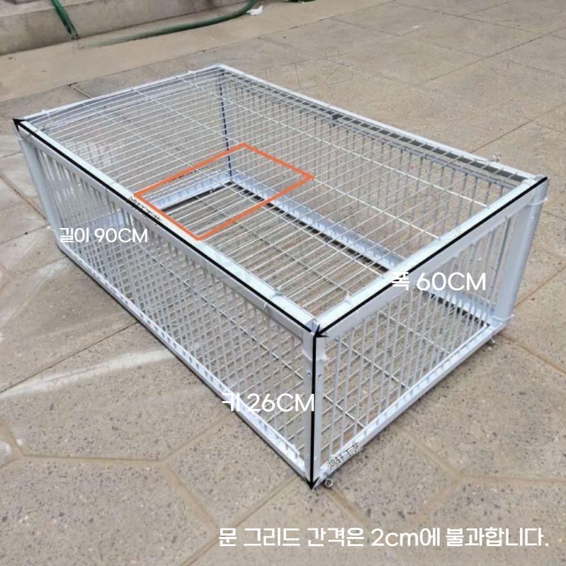 비둘기 포획기 까마귀 참새 퇴치 철망 새덫 케이지 90x40x26cm / 입구 2개 철제 - 상세 이미지 2