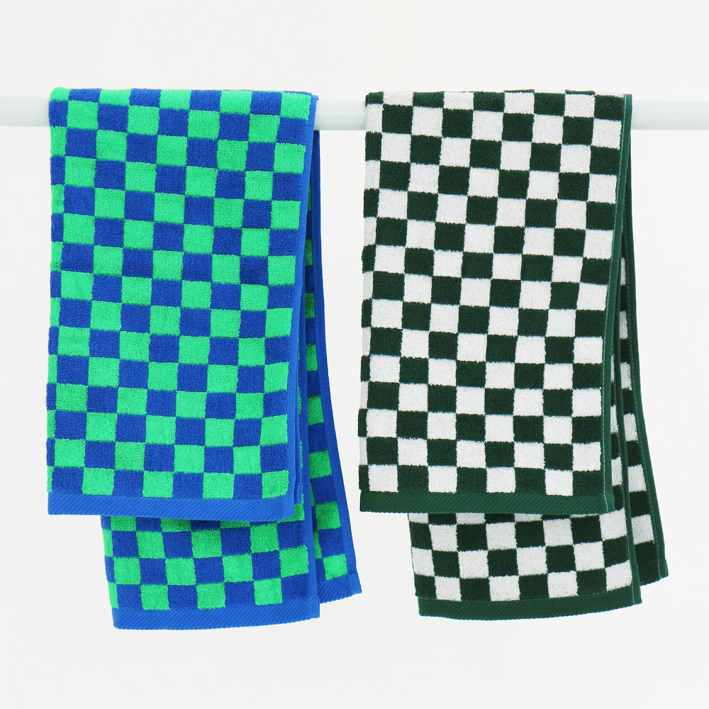 코튼리빙 티노 타올 체크 선염 인테리어 뱀부혼방 호텔 수건 2장+2장 - 상세 이미지 3