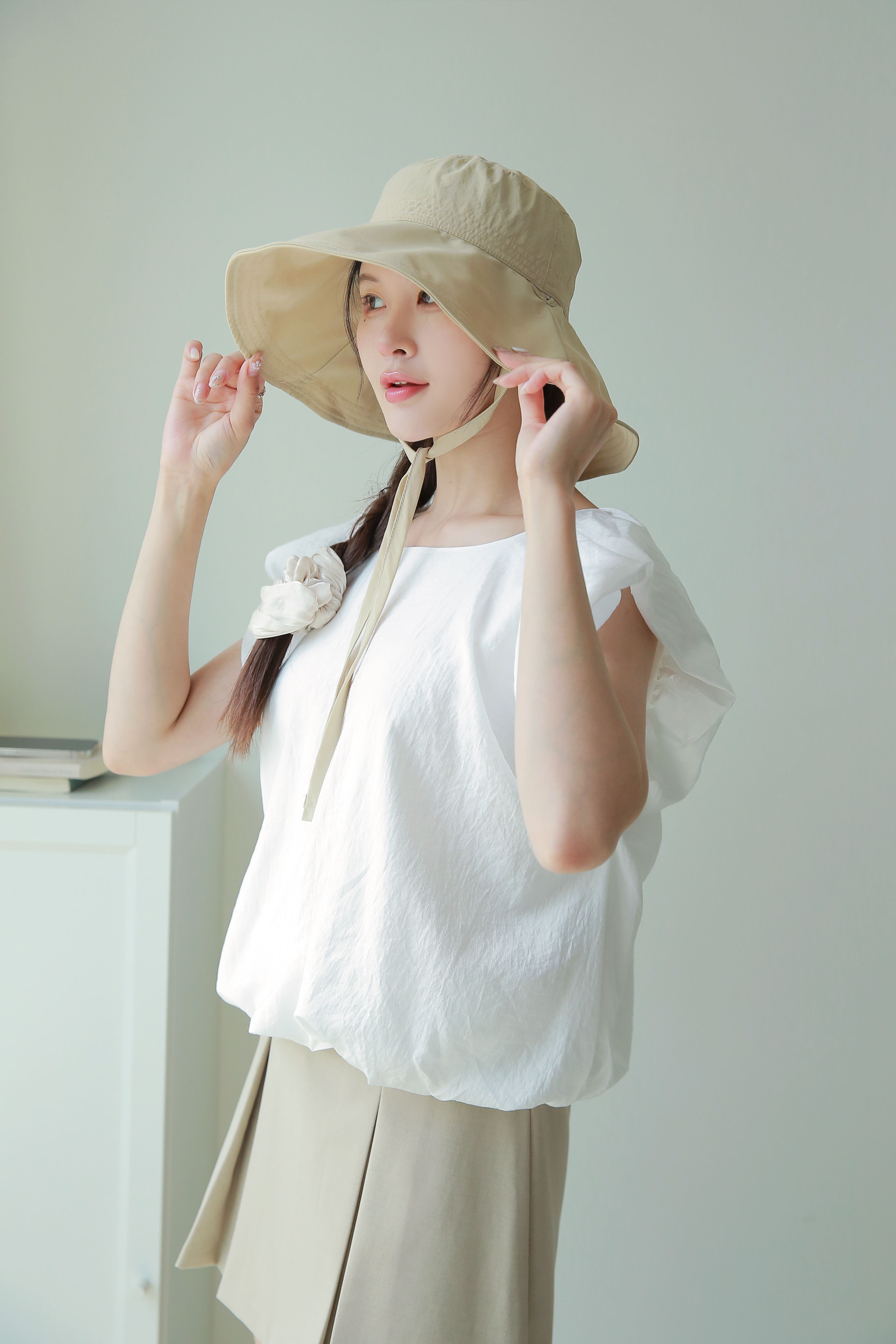 여름모자 챙넒은모자 챙모자 바캉스 비치 린넨 - 상세 이미지 5