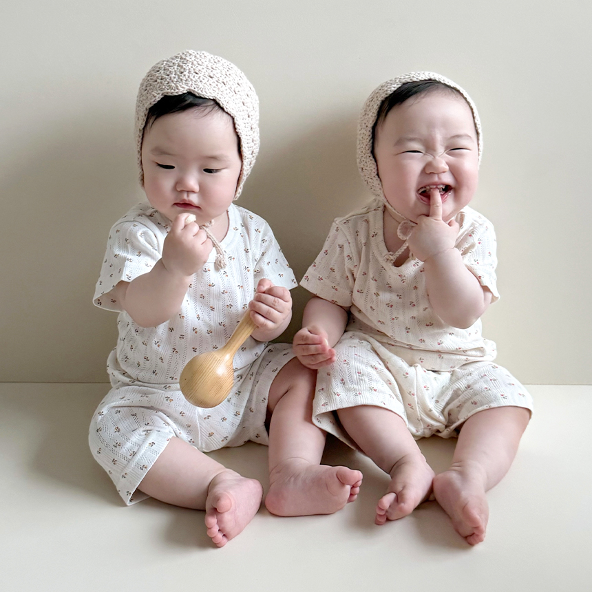 [바니블라썸] 아기내복 봄 여름 7부 반팔 아기실내복 아기옷 신생아 유아내의 다이노 - 상세 이미지 4