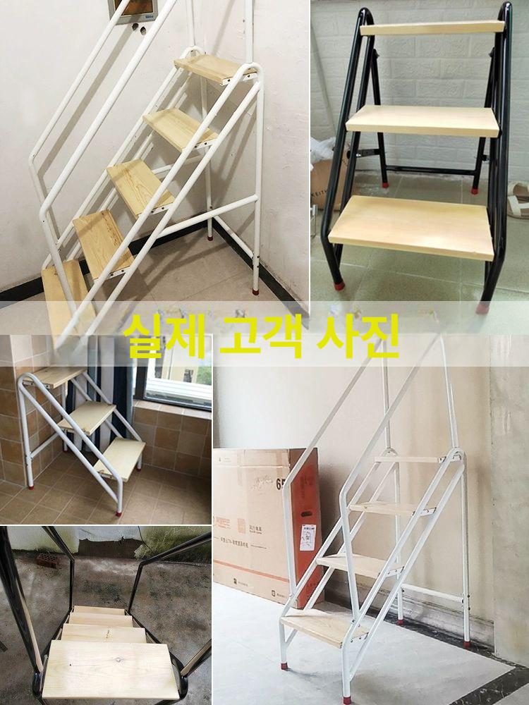 수영장 계단 의자 5단 사다리 펜션 마당 2단계 화이트 접이식 - 상세 이미지 3