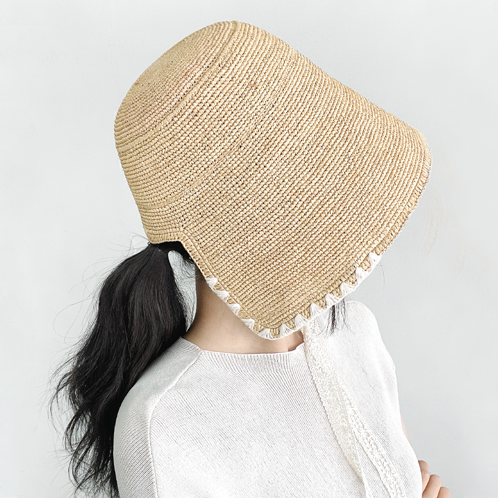 천연 라피아햇 보넷 버킷햇 챙넓은 햇빛차단 여성 여름 휴양지 밀짚모자