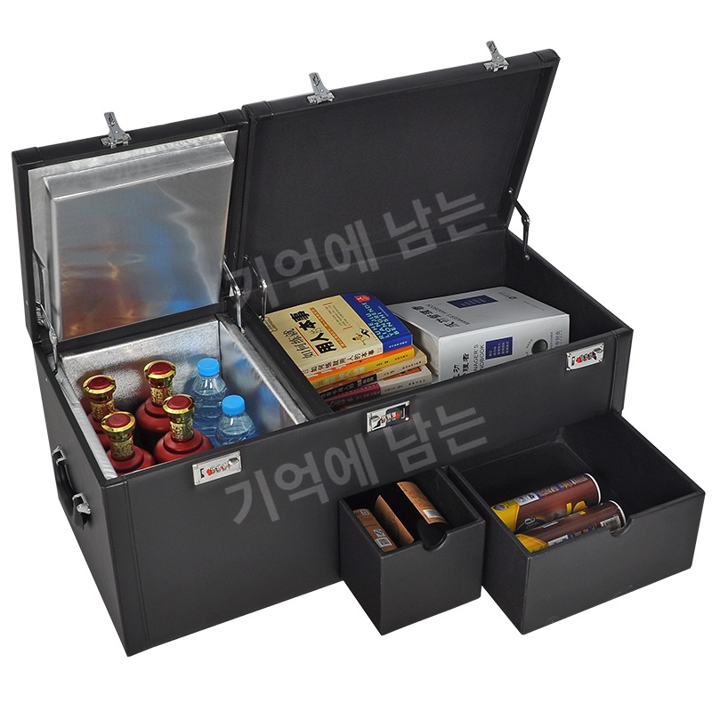 SUV 트렁크 정리함 보온 수납박스 다용도 차량용 수납가방 자물쇠포켓형 01.하이글로스 블랙 80cm 이미지 6