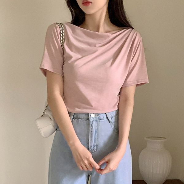 프루아 드레이프 셔링 반팔 티셔츠 ts4546