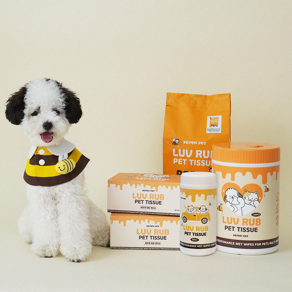 [1+1]세븐펫 럽럽 물티슈 강아지 고양이 반려동물 본품/리필/휴대용 /차량용