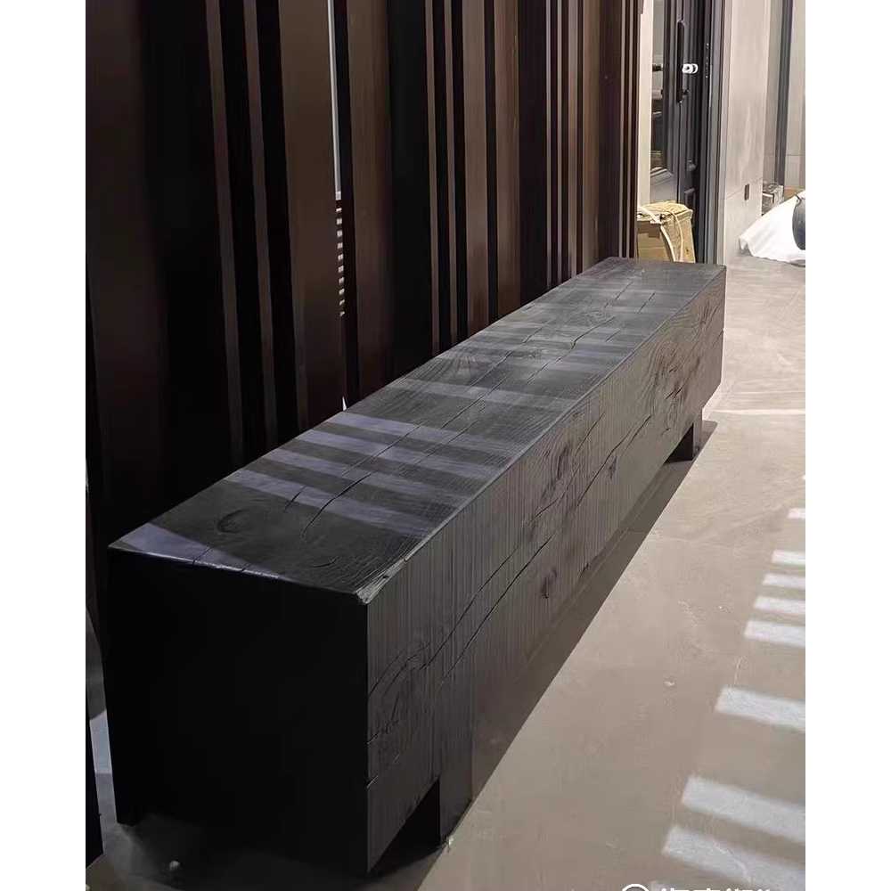 나무 벤치 사각평상 원목 거실 긴 평벤치 의자 빈티지 100x30cm - 상세 이미지 2