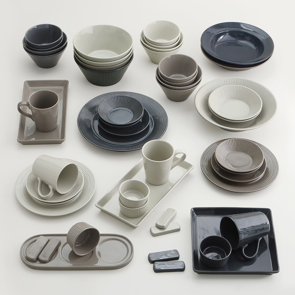 라이닝 6인 홈세트 50P 모던컬러 도자기 그릇세트 신혼 식기세트