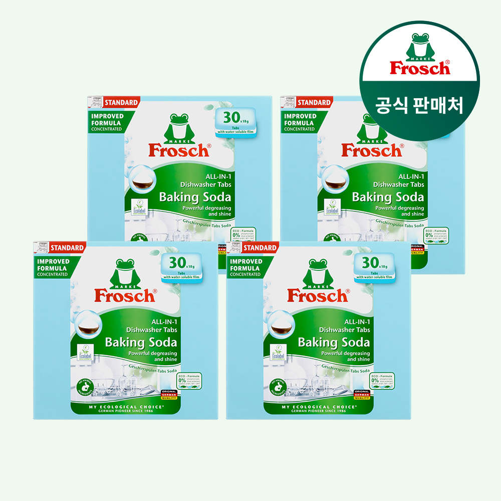 프로쉬 친환경 식기세척기세제 베이킹소다 18g 30개입, 4개