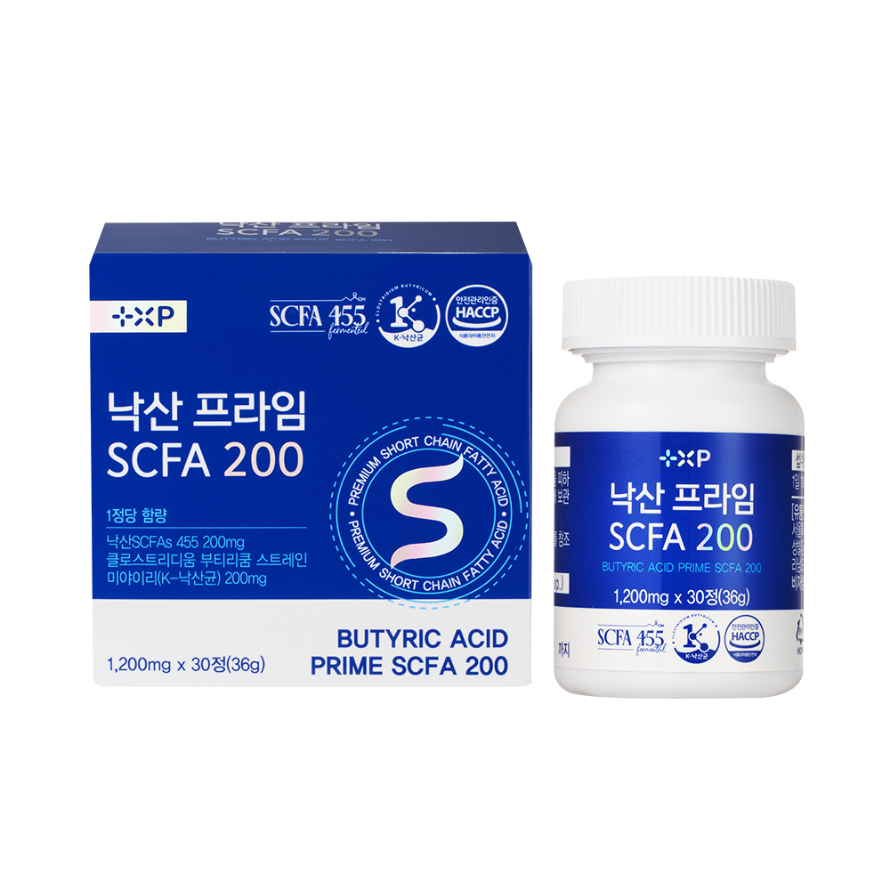 낙산 프라임 SCFA 200 K 단쇄지방산 낙산균 장용코팅 1,200mg x 30정 - 상품 이미지
