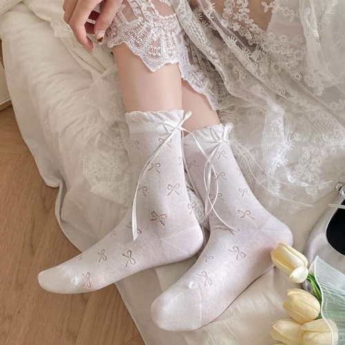샌들양말코디 다리얇아보이는 안흘러내리는 양말 여름 치마 리본 - 상세 이미지 2