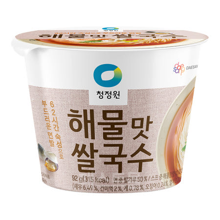 청정원 쌀국수 컵면 해물맛, 92g, 1개