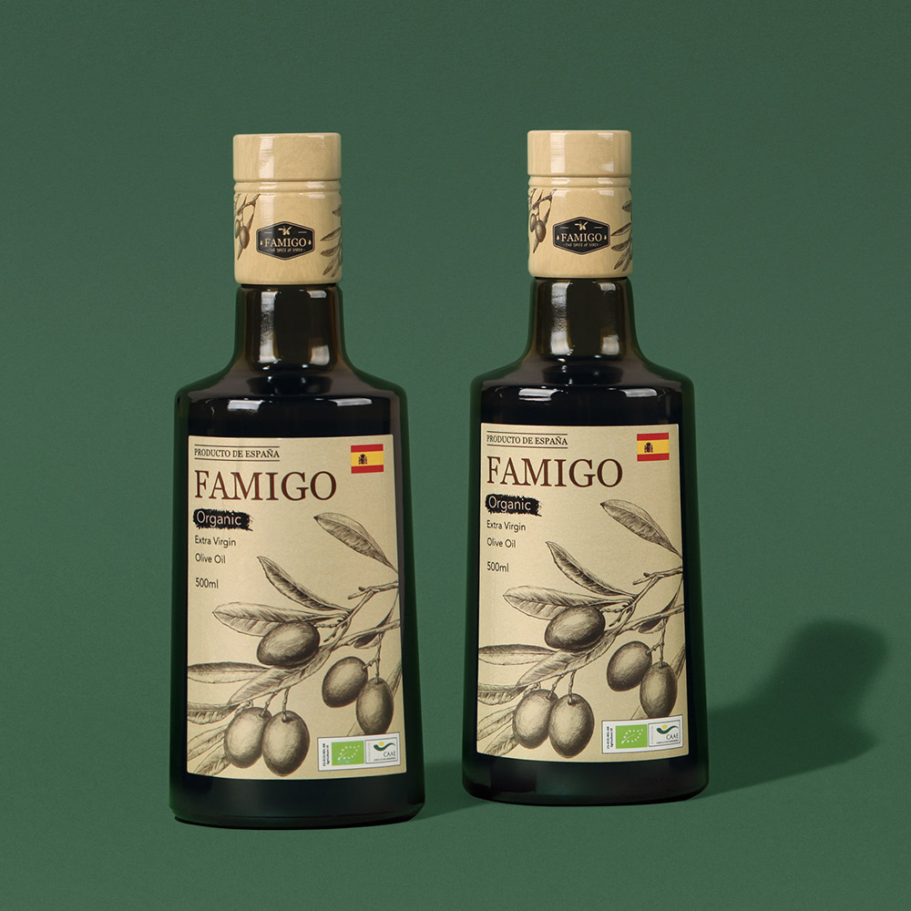 파미고 유기농 스페인 올리브오일 냉압착 엑스트라 버진 피쿠알 올리브유 500ml, 2개