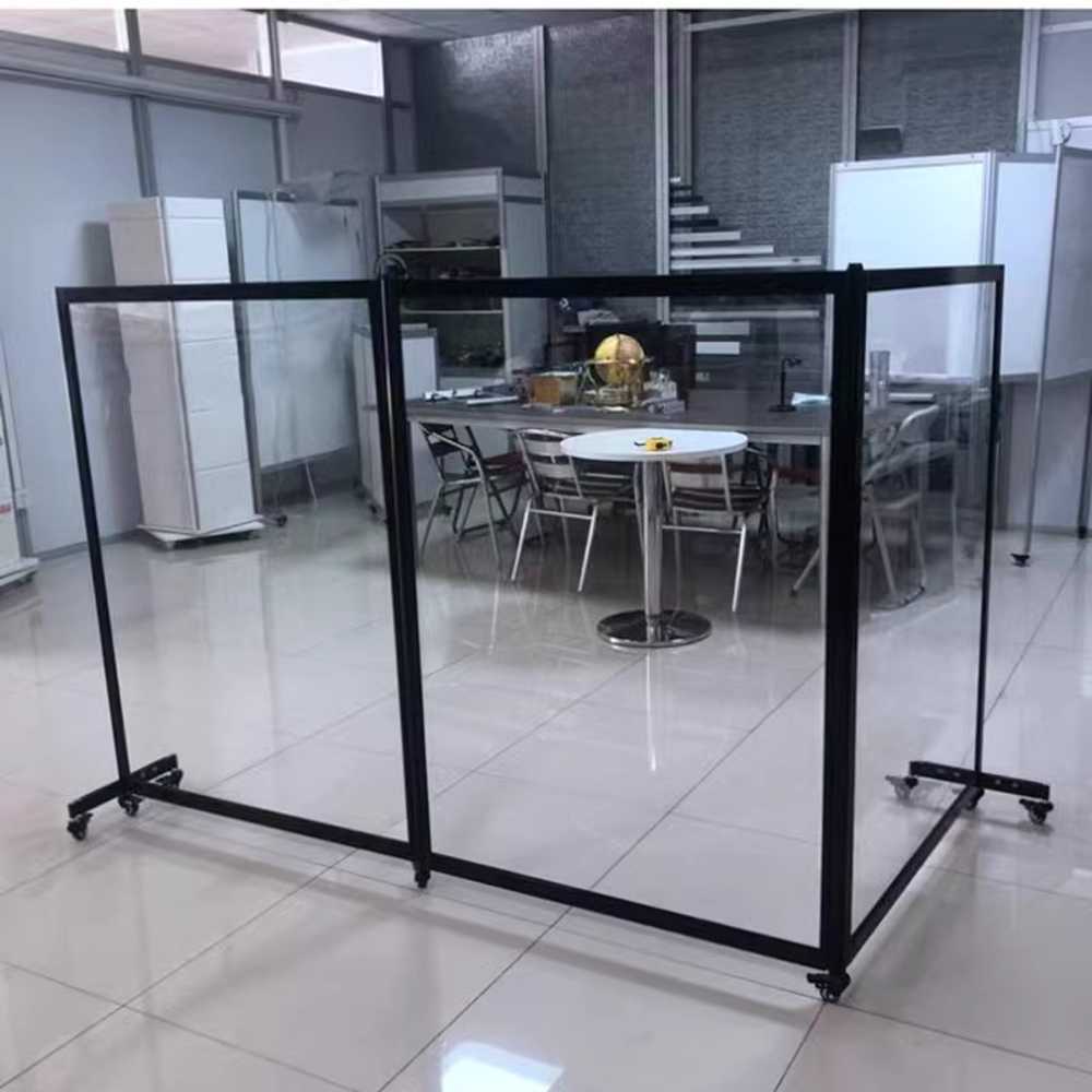투명 파티션 아크릴 이동식 격리 플라스틱 PET 관공서 1m x 1.2m (투명) - 상세 이미지 5
