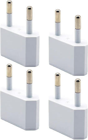 [해외]미트 랜드 콘센트 변환플러그 C타입 유럽 한국 스페인 핀란드 노르웨이 스웨덴 폴란드 4개세트 화이트 묶음배송가능