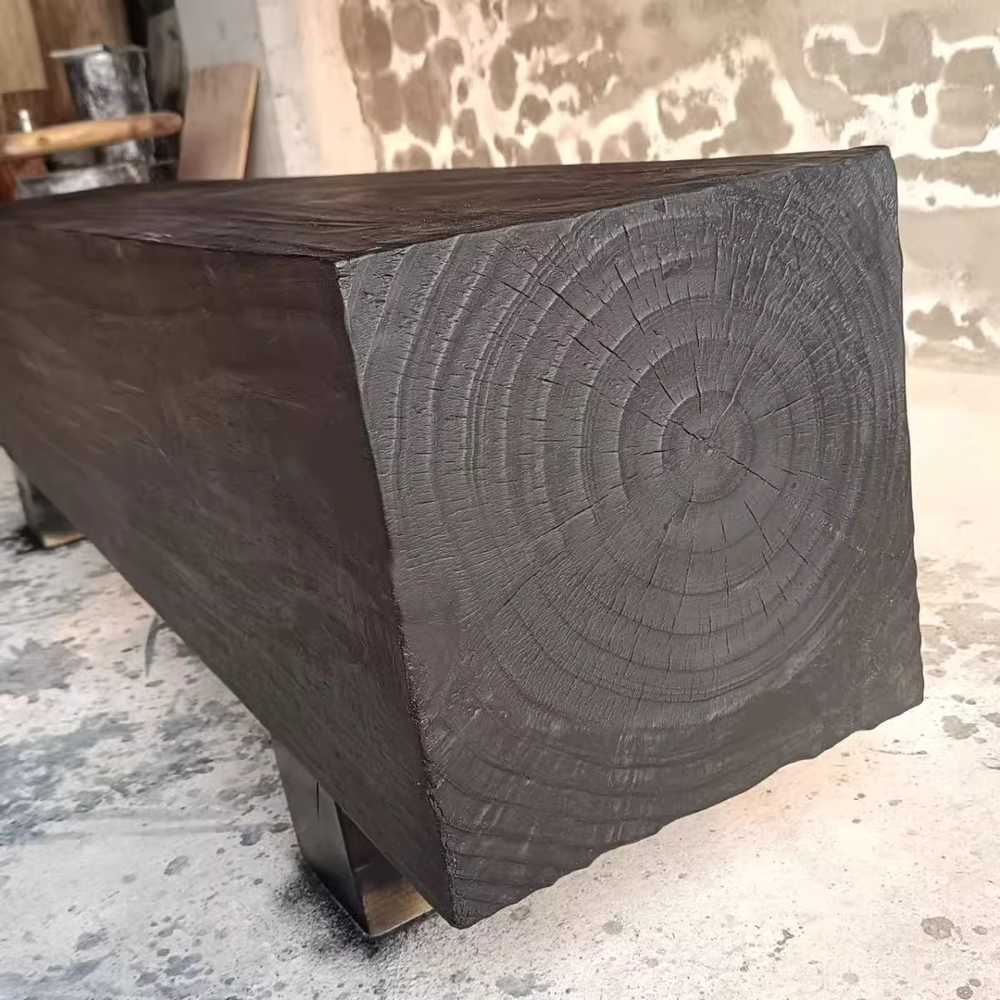 나무 벤치 사각평상 원목 거실 긴 평벤치 의자 빈티지 100x30cm - 상세 이미지 3
