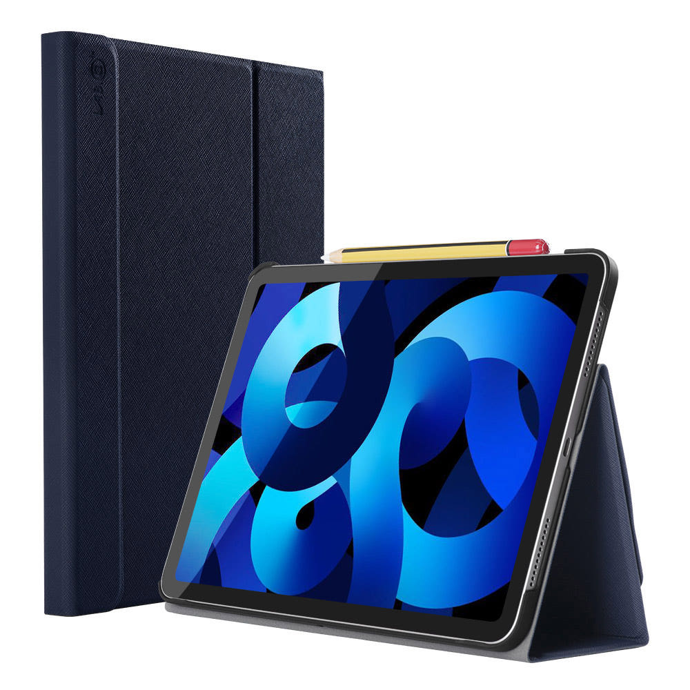 랩씨 슬림핏 케이스 스탠딩 폴리오 스마트 북커버 사피아노네이비, 아이패드 에어3-프로 26.6cm(10.5인치)