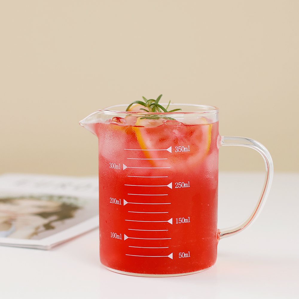 내열유리컵 홈카페 프롬 유리머그잔 350ml, 1개, 계량머그컵